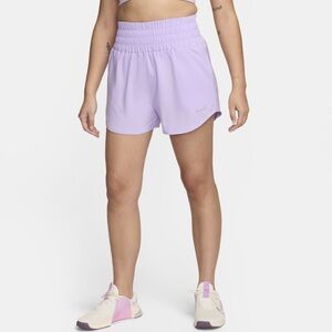 NIKE ONE Women’s Dri-FIT Ultra High Waist Brief Lined Shorts Lilac Ice NEW